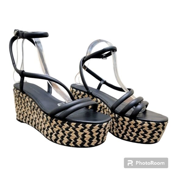 Rebecca Minkoff Womens Josefia Leather Espadrilles Black Size 9.5 - Picture 1 of 8